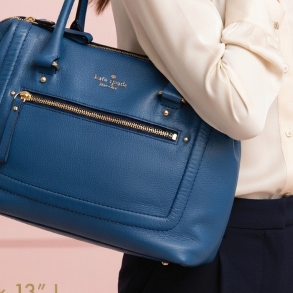 Kate Spade Blue Leather Satchel Bag - Picture 2 of 7